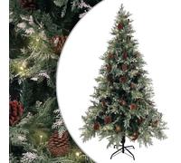 VIDAXL Sapin de Noël pommes de pin et LED - 195 cm