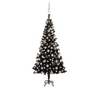 VidaXL Sapin de Noël pré-éclairé noir 150 cm