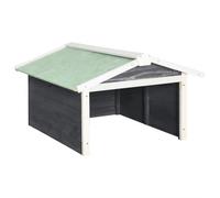 vidaXL Garage pour tondeuse à gazon robot 72×87×50 cm Gris et blanc Bois de sapin