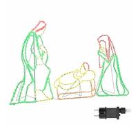 vidaXL Décoration de Noël Scène de Nativité illuminée multicolore 112 x 71,5 cm PVC