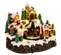 vidaXL Scène de Village de Noël avec Train SALO 25,5 x 20 x 23 cm