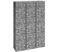 vidaXL Lits surélevés en gabion 3 pièces 30x30x150 cm Fer