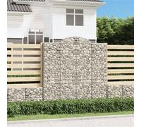 Vidaxl Paniers À Gabions Arqués 2 Pcs 200x30x200/220 Cm Fer Galvanisé