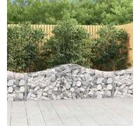 vidaXL Schanskorven 2 st gewelfd 200x30x60/80 cm gegalvaniseerd ijzer3145388 G