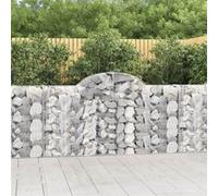 Vidaxl Paniers À Gabions Arqués 8 Pcs 200x30x100/120 Cm Fer Galvanisé