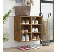 vidaXL Schoenenkast 52,5x30x50 cm gerookt eikenkleurig820508 Marron G