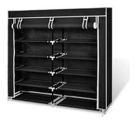 vidaXL Schoenenkast met hoes 115x28x110 stof zwart 240493 Noir G