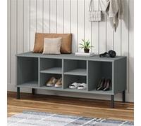 vidaXL Schoenenrek met metalen poten OSLO 106x35x45 cm grenen grijs350995 Gris G