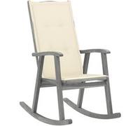 vidaXL Chaise à bascule avec support Gris Bois massif Acacia