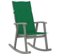 vidaXL Chaise à bascule avec support Gris Bois massif Acacia