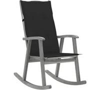 vidaXL Chaise à bascule avec support Gris Bois massif Acacia