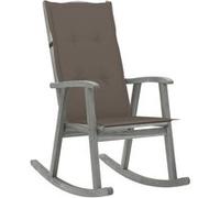vidaXL Chaise à bascule avec support Gris Bois massif Acacia