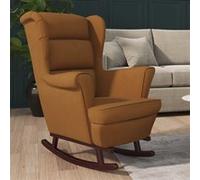 VidaXL Fauteuil à bascule - Marron Velours