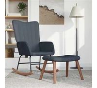 vidaXL Chaise à bascule avec repose-pied Gris foncé Velours