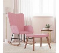 vidaXL Schommelstoel met voetenbank fluweel roze327758 Rose G