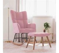 vidaXL Schommelstoel met voetenbank fluweel roze328154 Rose G