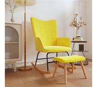 vidaXL Chaise à bascule avec tabouret