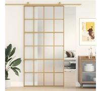 vidaXL Porte coulissante Golden 102,5x205 cm Mat verre ESG et aluminium