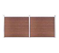 vidaXL Ensemble de panneau de clôture WPC 353x146 cm Marron