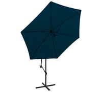 vidaXL Parasol en porte-à-faux 3 m avec manivelle bleu