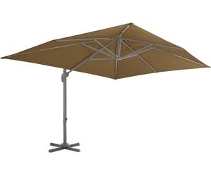 Vidaxl -schwimmendes Parasol mit Aluminiumpol 400x300 cm Taupe