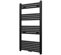 vidaXL Sèche-Serviettes Eau Chaude à Rails Droits Noir 600x1160 mm