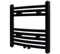 vidaXL Sèche-Serviettes Eau Chaude à Rails incurvés Noir 480 x 480 mm