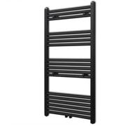 vidaXL Sèche-serviettes porte-serviettes à rails droits Noir 600x1160 mm