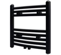 vidaXL Sèche-serviettes porte-serviette à rails incurvés noirs 480 x 480 mm