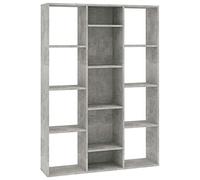 vidaXL Séparateur de pièce Bibliothèque moderne avec compartiment Gris béton bois d'ingénierie