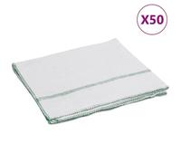 vidaXL Serpillières 50 pcs blanc avec des rayures vertes 50x60 cm