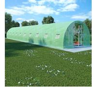 vidaXL Serre tunnel 45 m² (15 x 3 x 2 m) 140 g/m² – Panneaux polycarbonate – Vert 48156