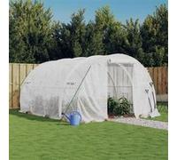 vidaXL Serre avec cadre en acier blanc 12 m² 4x3x2 m, polytunnel, serre à cadre froid, serre pour tomate, serre de jardin, 3188050 Blanc G