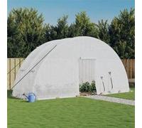 vidaXL Serre avec cadre en acier blanc 12 m² 6x2x2,85 m, polytunnel, serre à cadre froid, serre pour tomate, serre de 364091