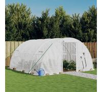 vidaXL Serre avec cadre en acier Blanc 16 m² 4x4x2 m