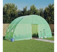 vidaXL Serre avec cadre en acier vert 12 m² 6x2x2,85 m, polytunnel, serre à cadre froid, serre pour tomate, serre de jardin, 364089 Vert G