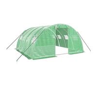 vidaXL Serre avec cadre en acier vert 16 m² 4x4x2 m, polytunnel, serre à cadre froid, serre pour tomate, serre de jardin, 3188061 Vert G