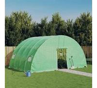 vidaXL Serre avec cadre en acier vert 24 m² 6x4x2,85 m, polytunnel, serre à cadre froid, serre pour tomate, serre de jardin, 3188105 Vert G