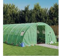 vidaXL Serre avec cadre en acier vert 32 m² 8x4x2 m, polytunnel, serre à cadre froid, serre pour tomate, serre de jardin, 3188063 Vert G