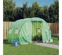 vidaXL Serre avec cadre en acier vert 6 m² 3x2x2 m, polytunnel, serre à cadre froid, serre pour tomate, serre de jardin, 364077 Vert G
