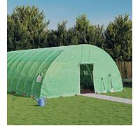vidaXL Serre avec cadre en acier vert 60 m² 10x6x2,85 m, polytunnel, serre à cadre froid, serre pour tomate, serre de 3188108
