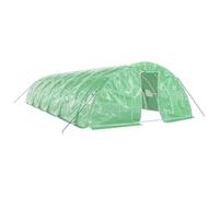 vidaXL Serre polytunnel 60 m² (12×5×2,3 m) cadre en acier vert – Serre de jardin