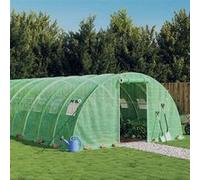 vidaXL Serre avec cadre en acier vert 80 m² 20x4x2 m, polytunnel, serre à cadre froid, serre pour tomate, serre de jardin, 3188069 Vert G