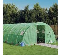 vidaXL Serre avec cadre en acier vert 96 m² 24x4x2 m, polytunnel, serre à cadre froid, serre pour tomate, serre de jardin, 3188071 Vert G