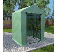 vidaXL Serre avec étagères Acier 143 x 143 x 195 cm Résistante à la rouille