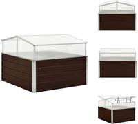 vidaXL Serre brune 100 x 100 x 85 cm Acier galvanisé - Pots de fleurs & Jardinières