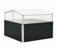 vidaXL Serre de jardin Carré Anthracite 100 x 100 x 77 cm en Acier Galvanisé