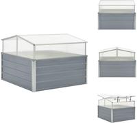 vidaXL Serre Grise Acier galvanisé 100×100×85 cm - Pots de fleurs & Jardinières