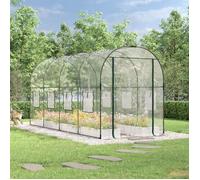 vidaXL Serre de culture Transparent 160x400x190 cm – PVC et acier enduit de poudre, porte