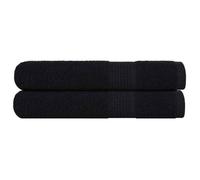 vidaXL Serviettes FROGN 2 pcs Noir 100x200 cm 360 g/m² 100% Coton, Serviette de Plage, Serviette d'invité, Grande Serviette de Plage, Serviette de Bain
